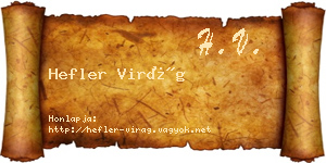 Hefler Virág névjegykártya